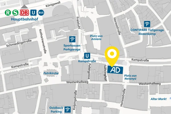 Anfahrtsskizze AD Zahnzentrum Dortmund