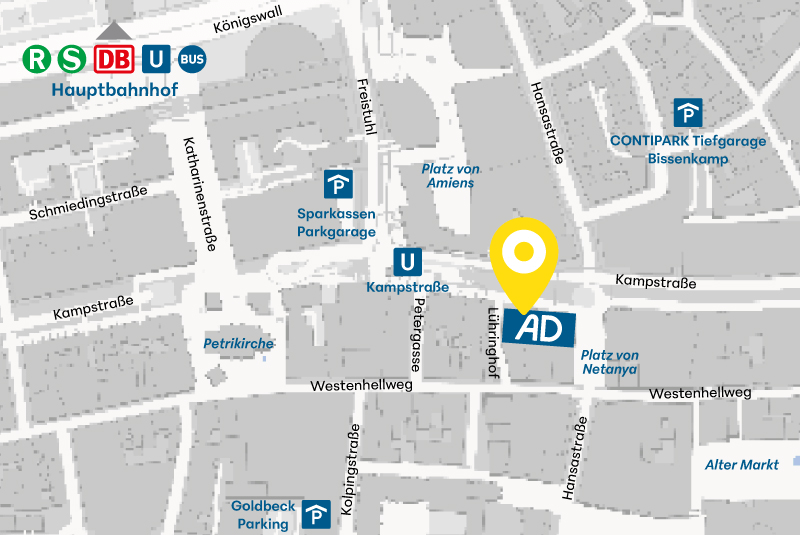 Anfahrtsskizze AD Zahnzentrum Dortmund