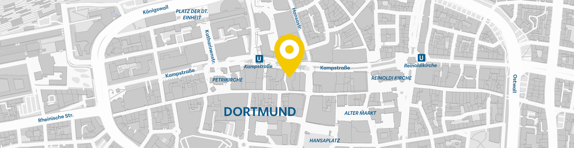 Ausschnitt Stadtkarte Dortmund mit AD Zahnzentrum Standortpin